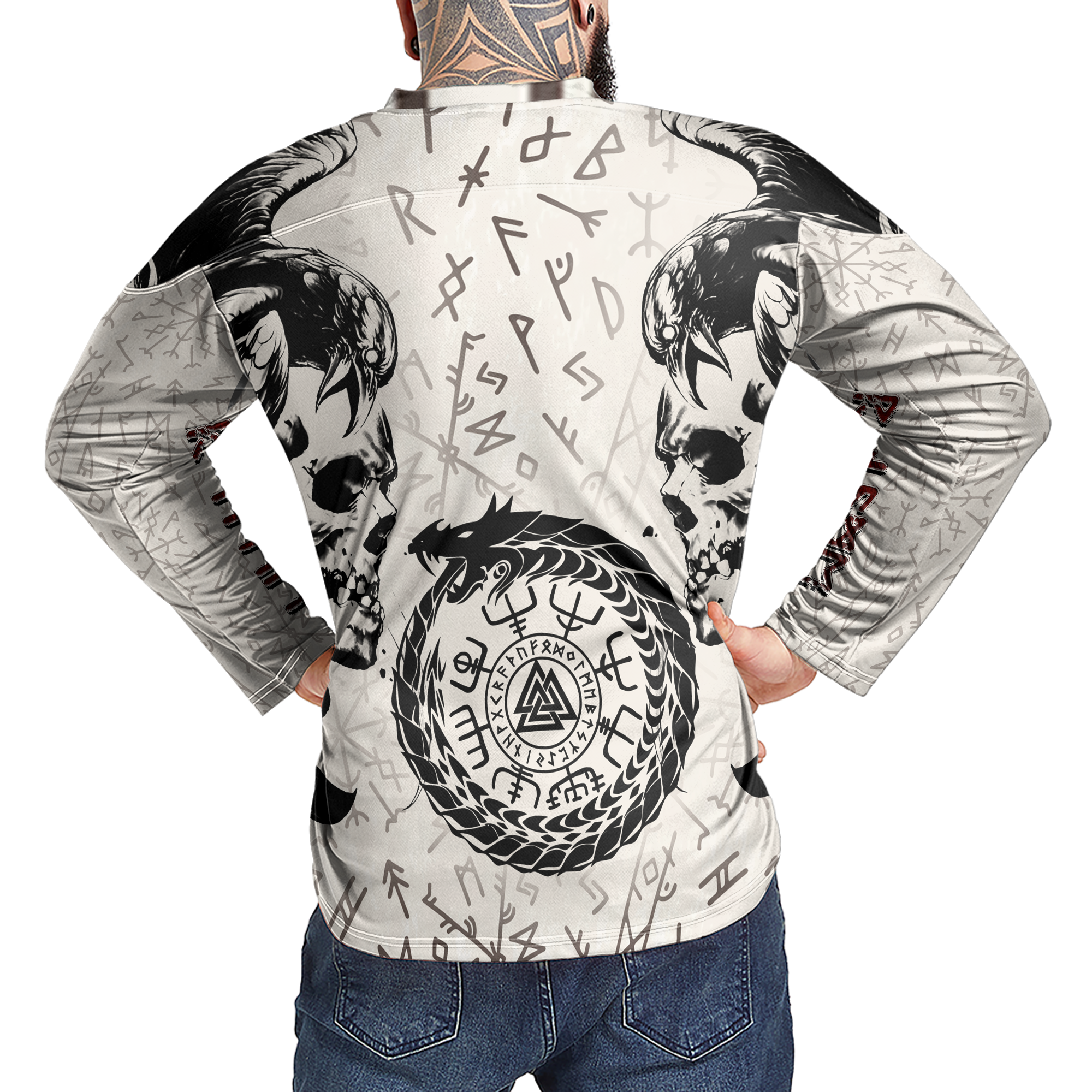 Viking Skulls of Valhalla Custom Name Viking Laced Jersey