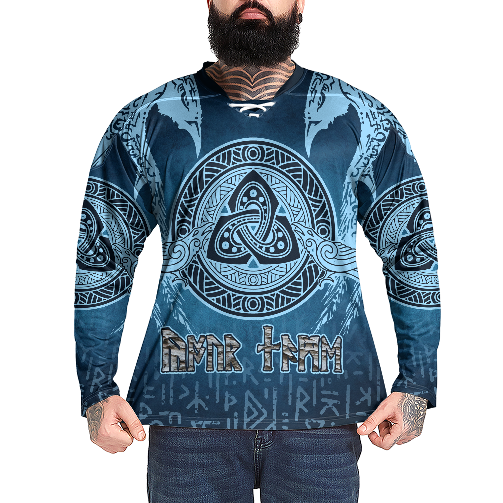 Valknut's Eternal Embrace Custom Name Viking Laced Jersey