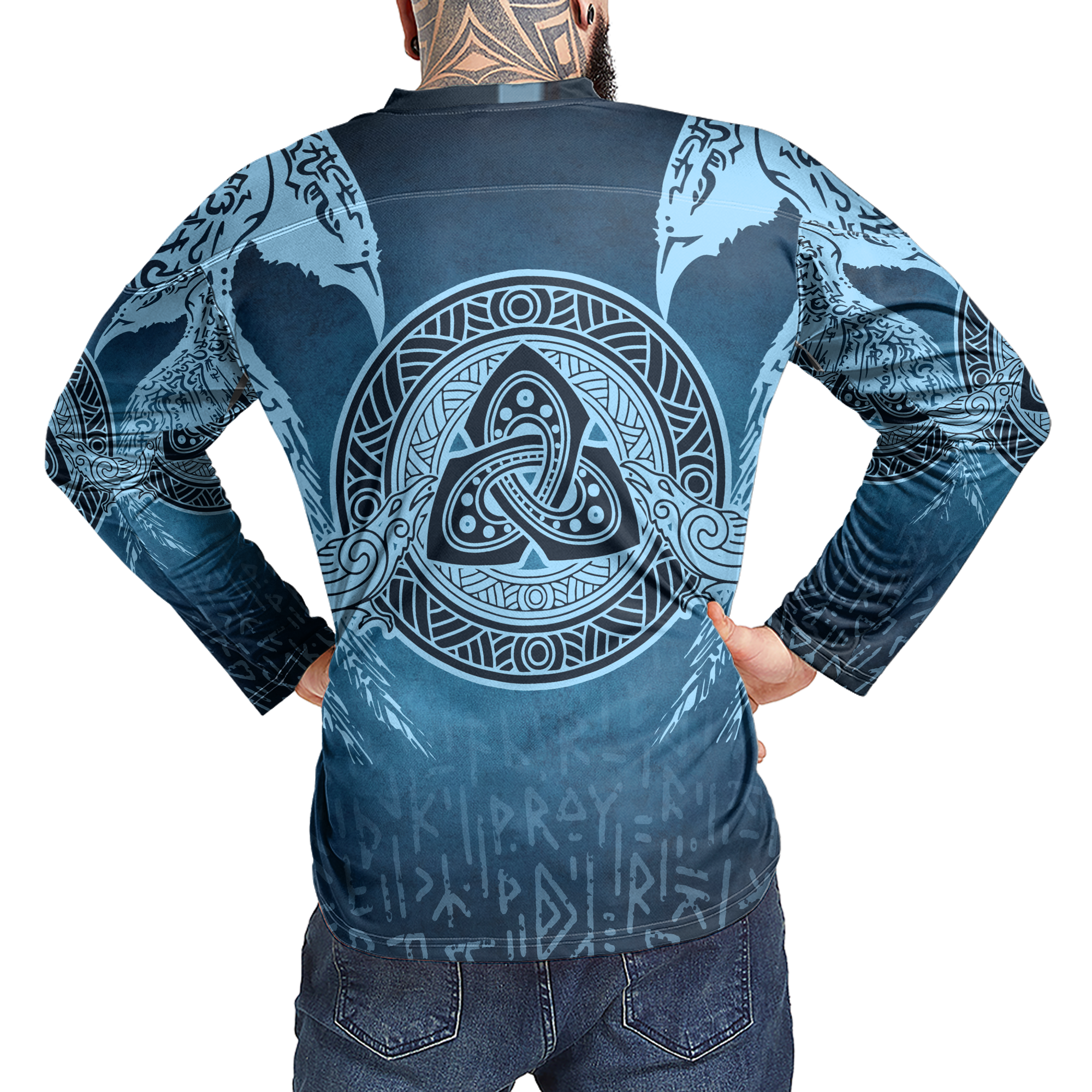 Valknut's Eternal Embrace Custom Name Viking Laced Jersey