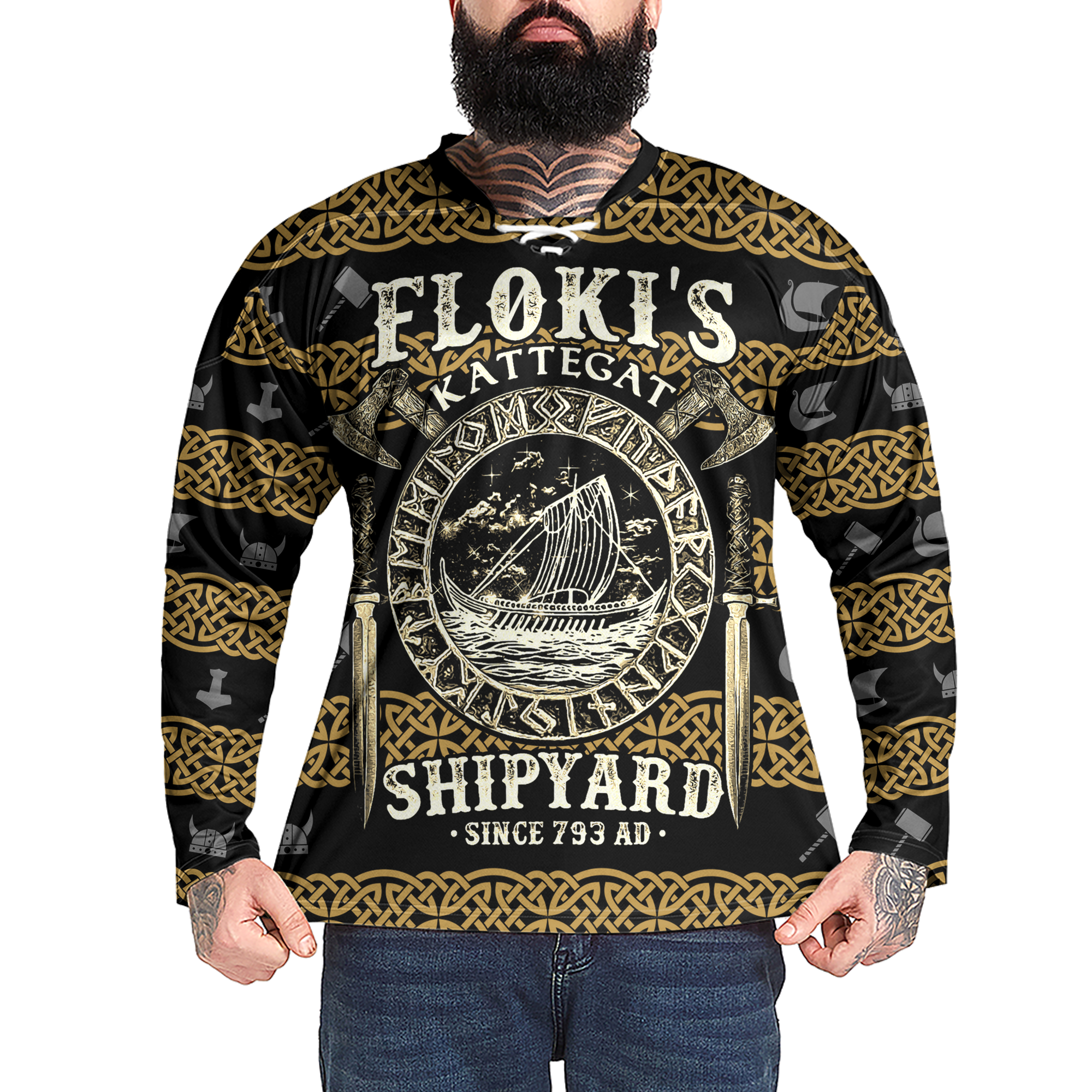 Floki's Kattegat Shipyard Since 793 AD Viking Laced Jersey