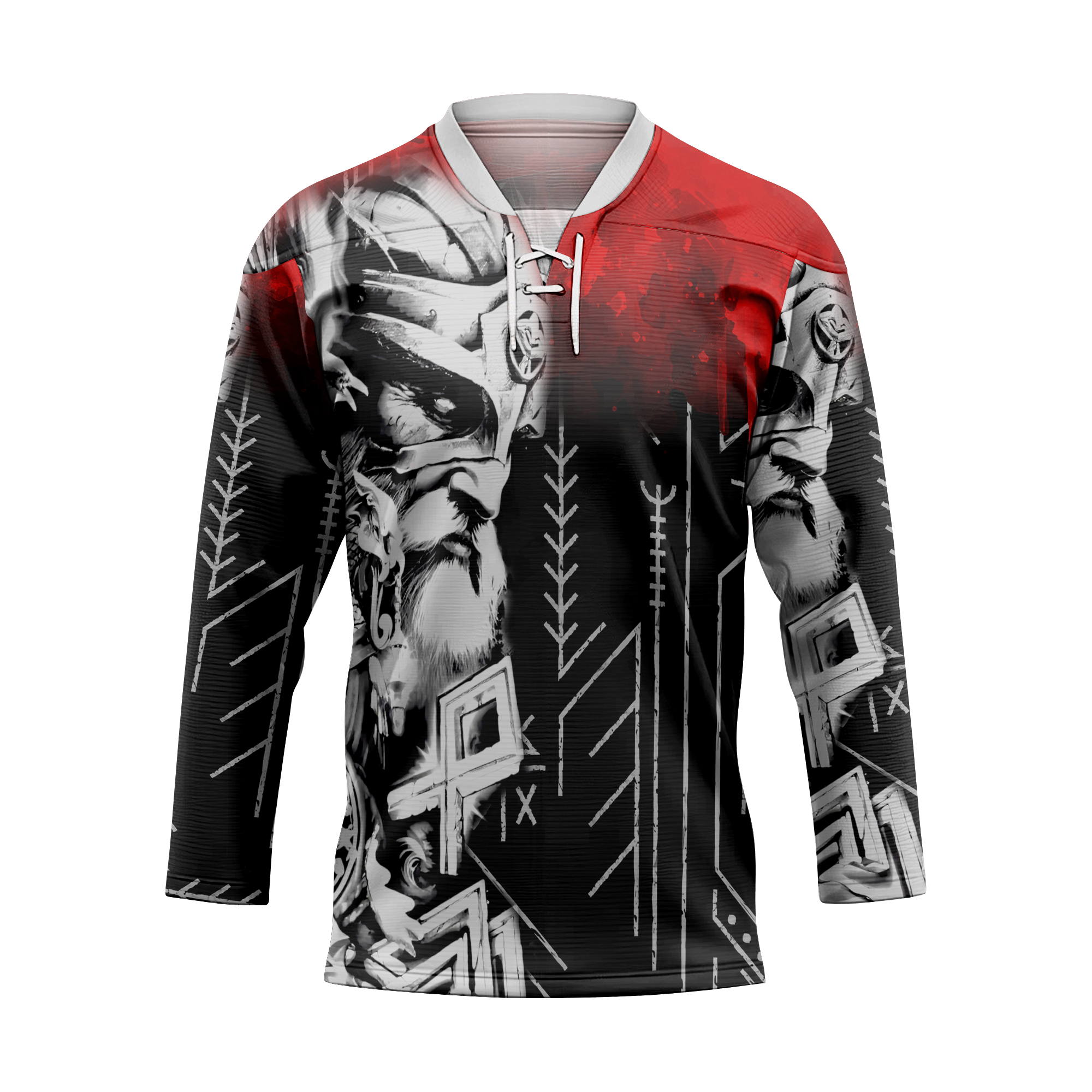 Blood-Red Odin Viking Laced Jersey