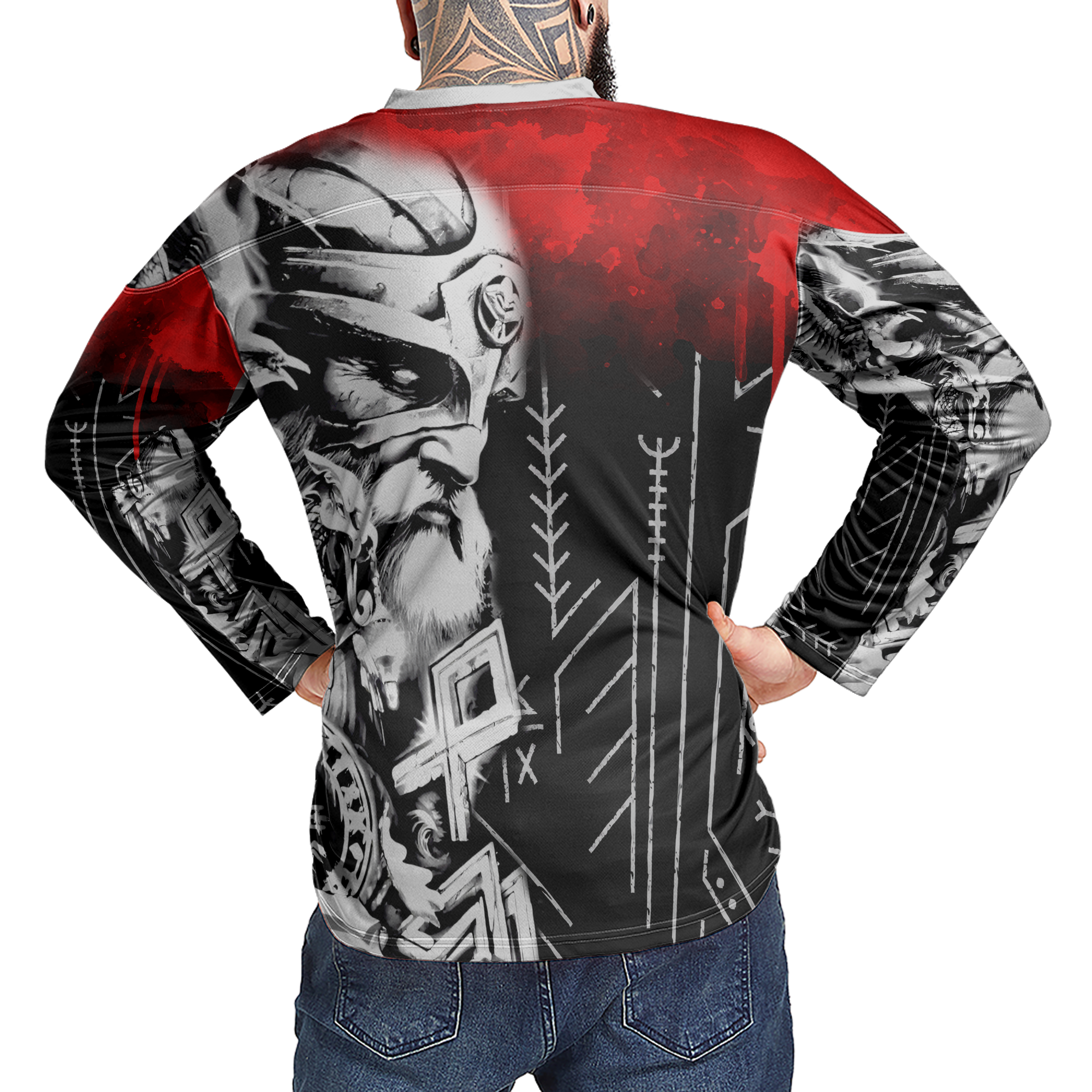 Blood-Red Odin Viking Laced Jersey