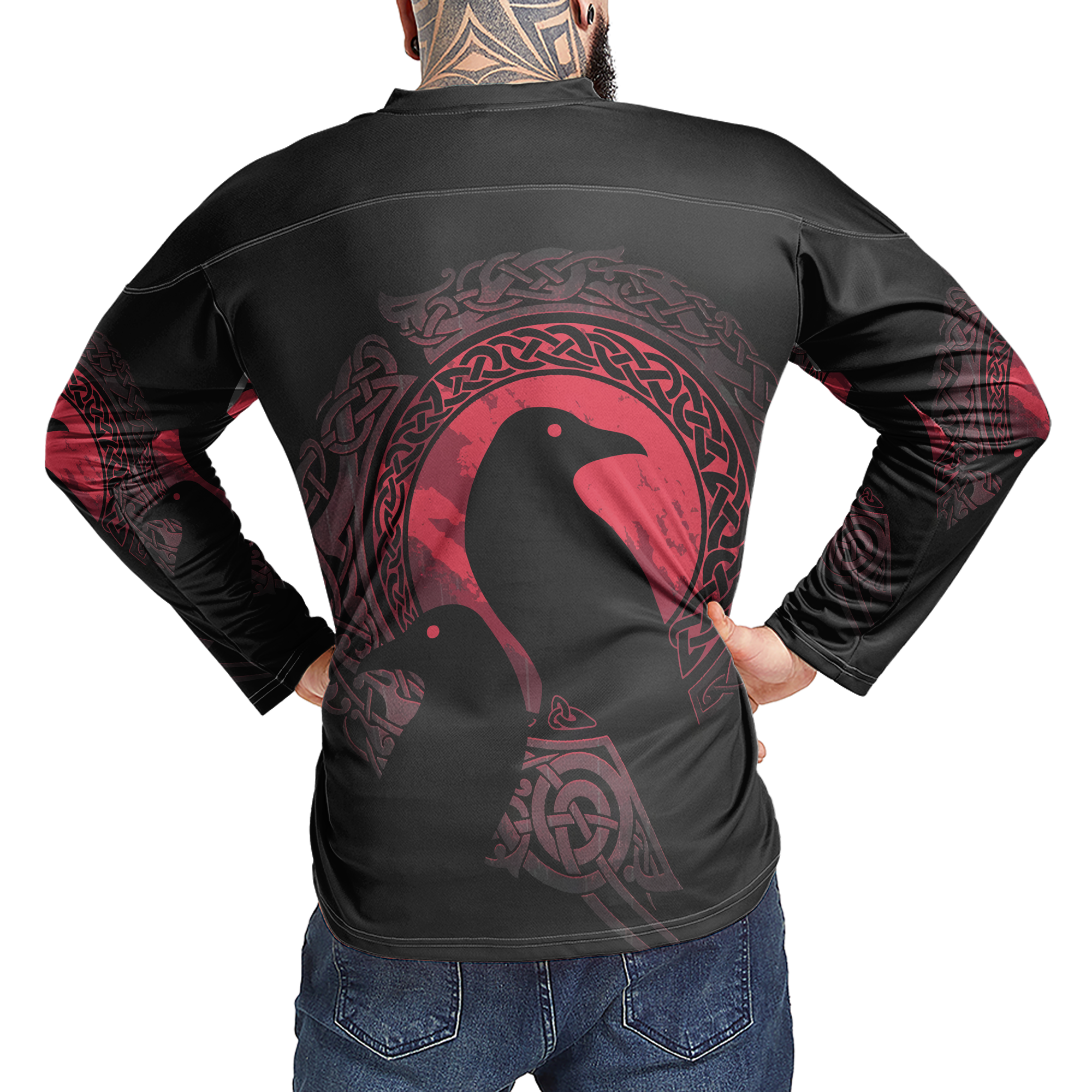 Huginn & Muninn Red Viking Laced Jersey