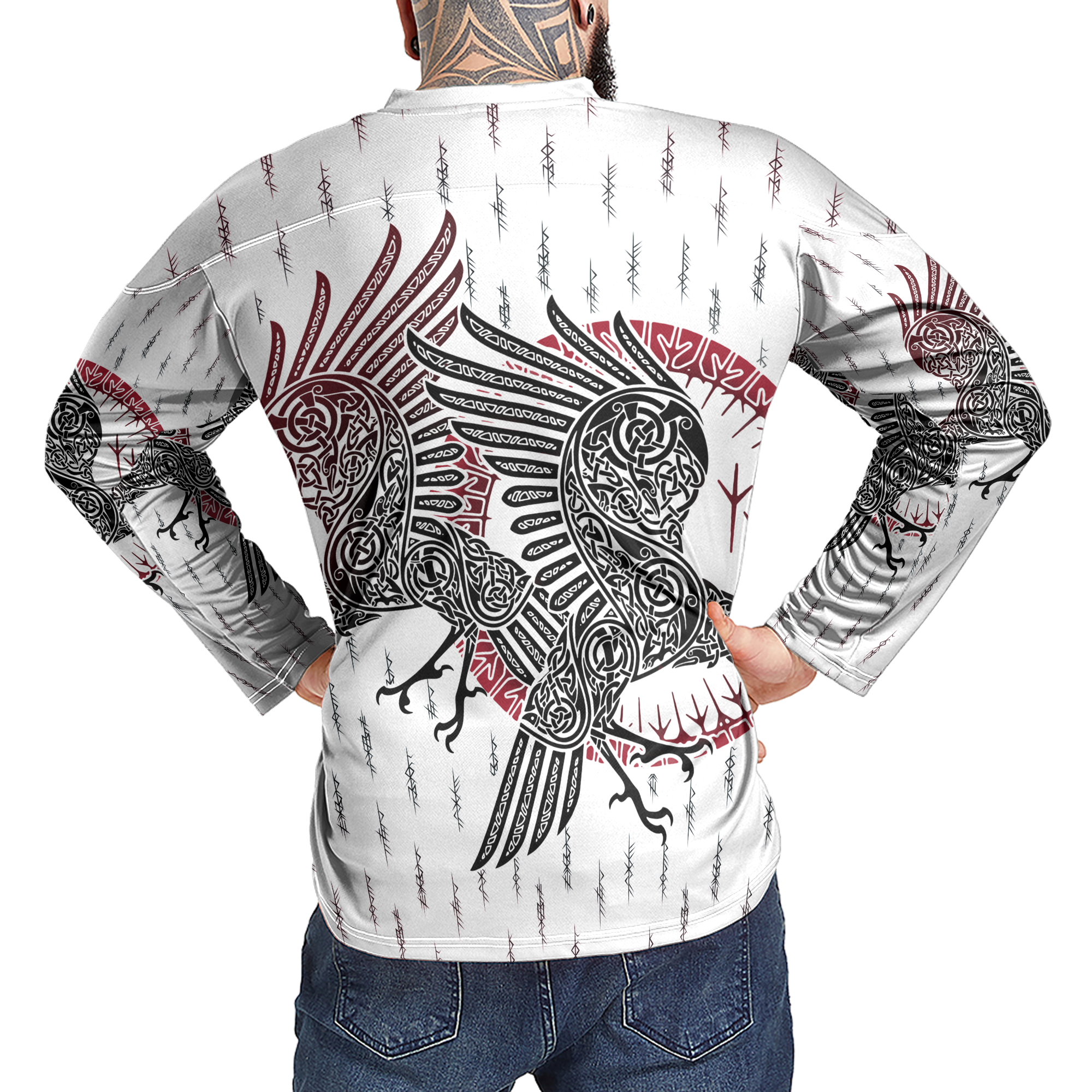 Huginn & Muninn's Red Omen Viking Laced Jersey