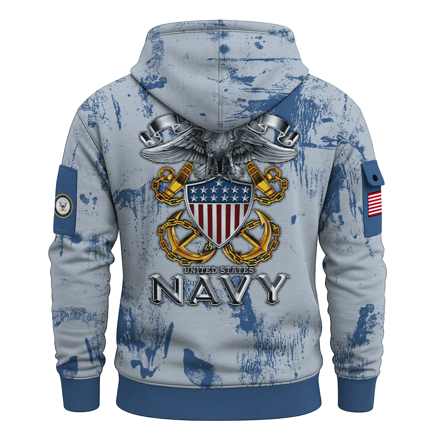 US NAVY 250th Years Of Service All-over Quater Zip Hoodie