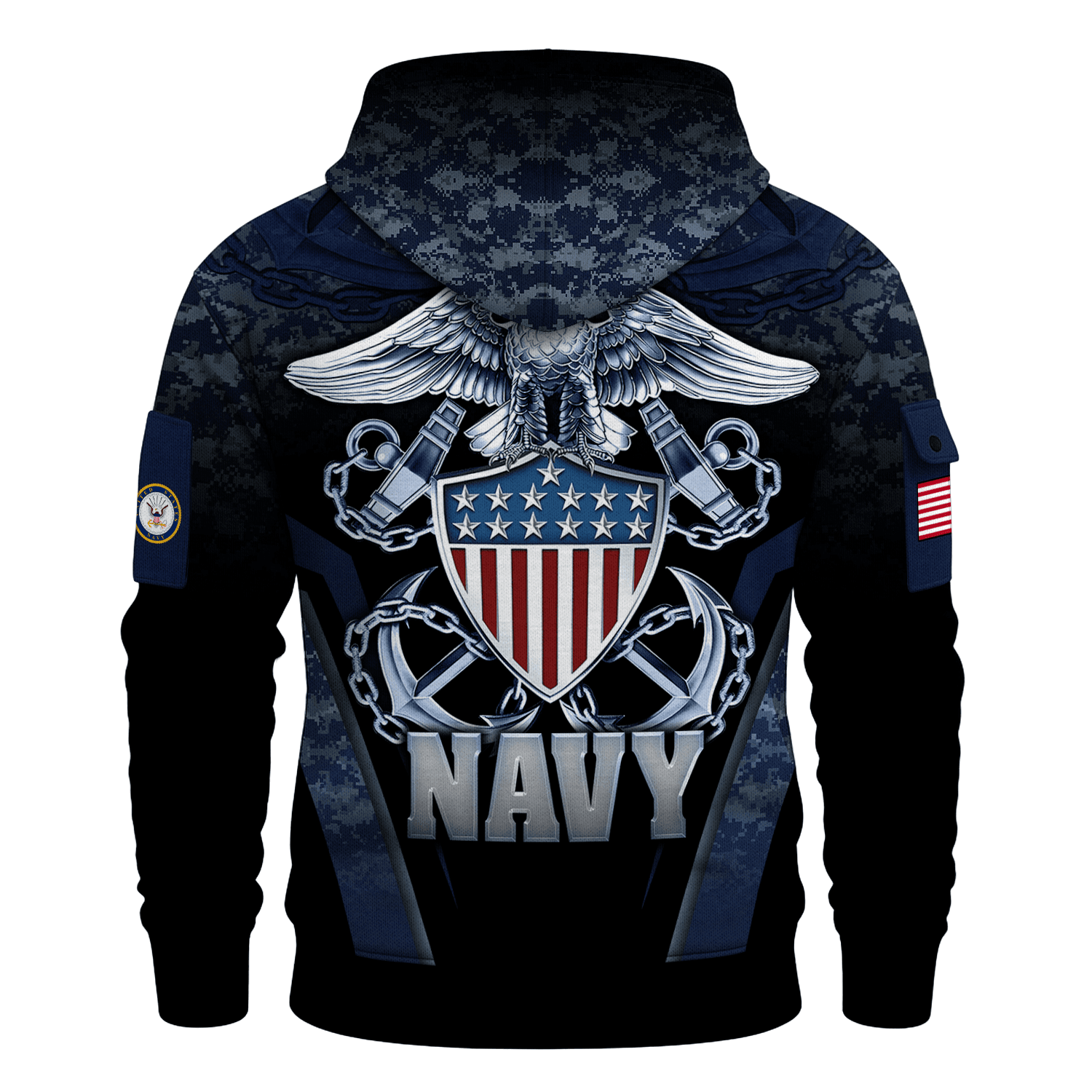 US NAVY 250th Years Of Service All-over Quater Zip Hoodie