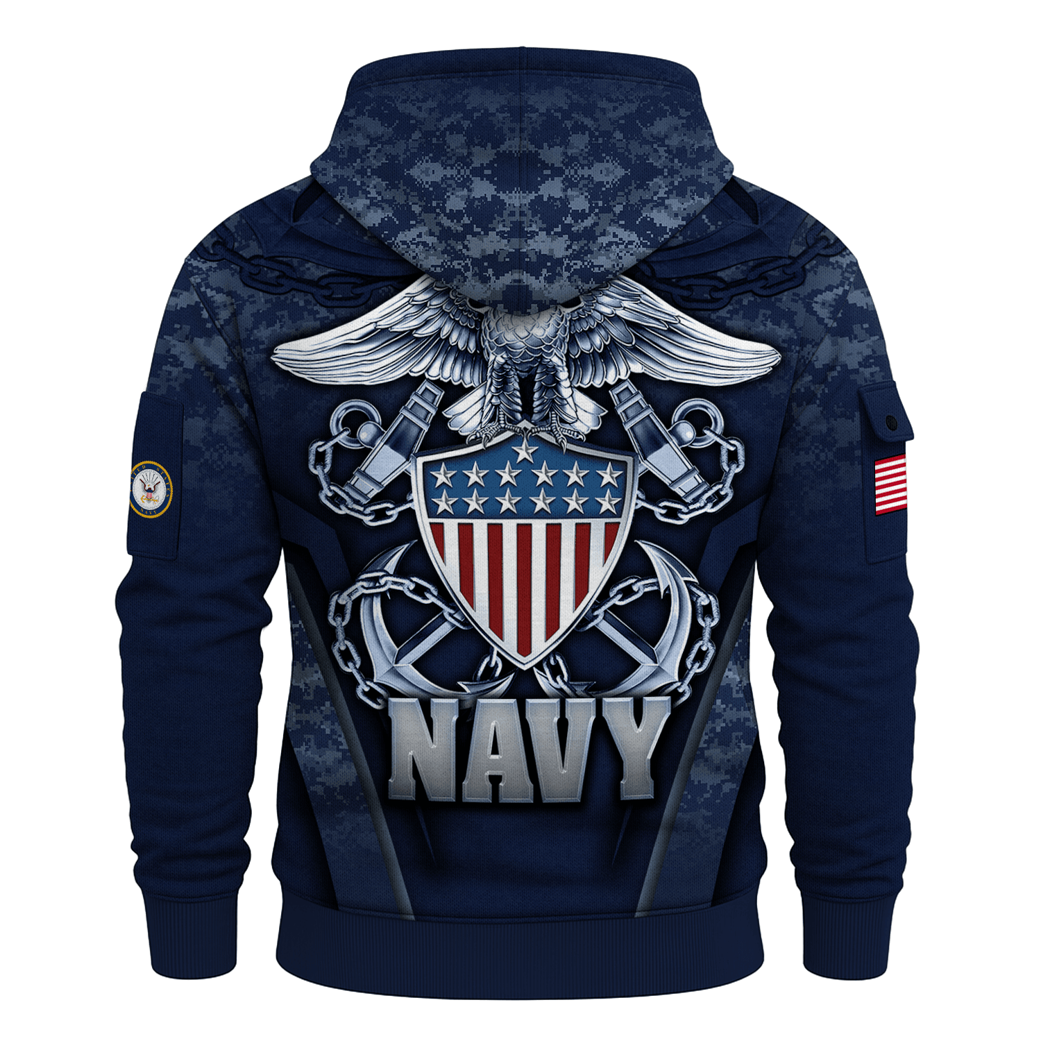 US NAVY 250th Years Of Service All-over Quater Zip Hoodie