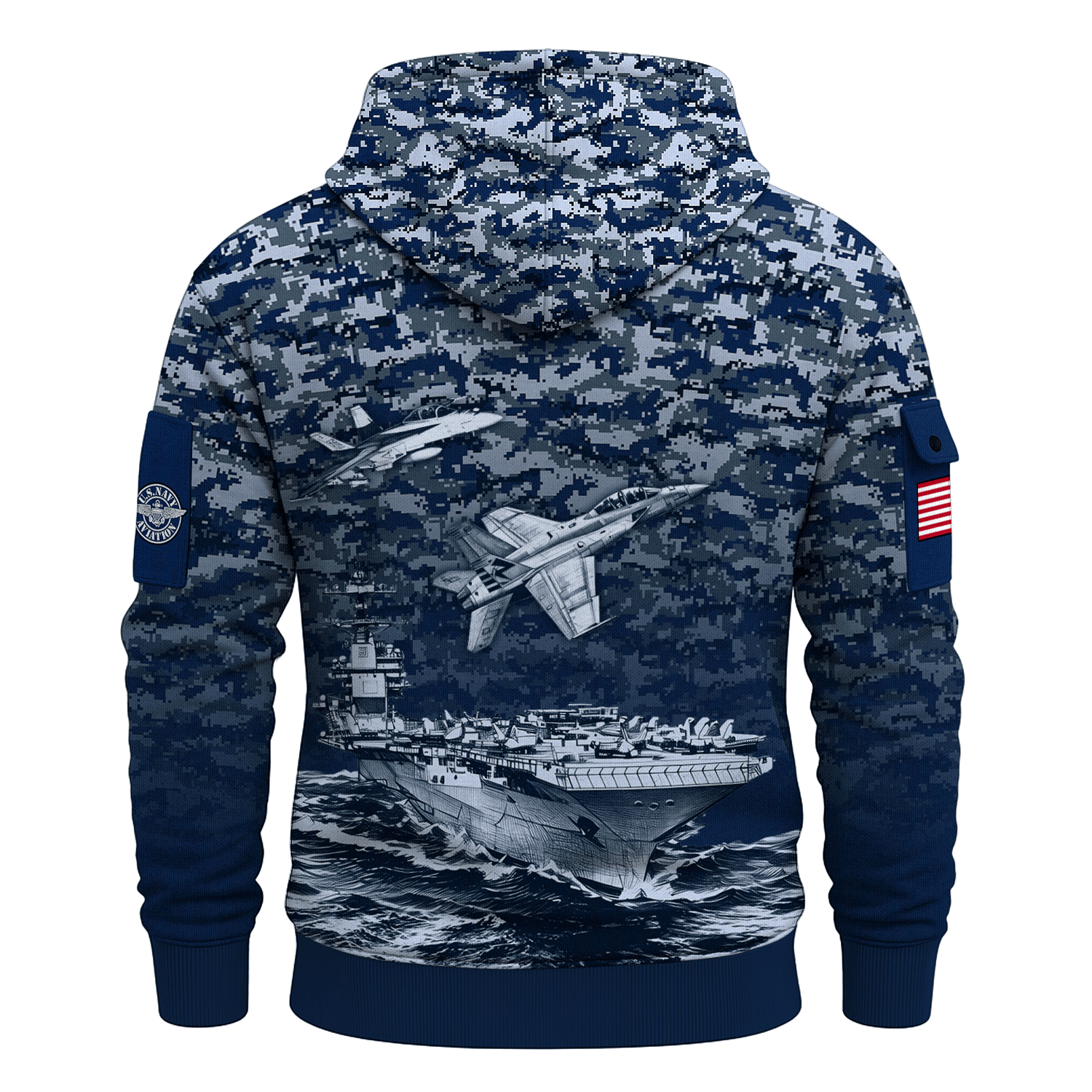 US Navy Naval Aviation 250th Years All-over Quater Zip Hoodie of Service