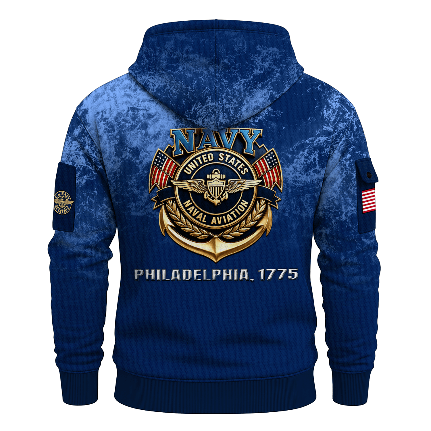 US Navy Naval Aviation 250th Years All-over Quater Zip Hoodie of Service