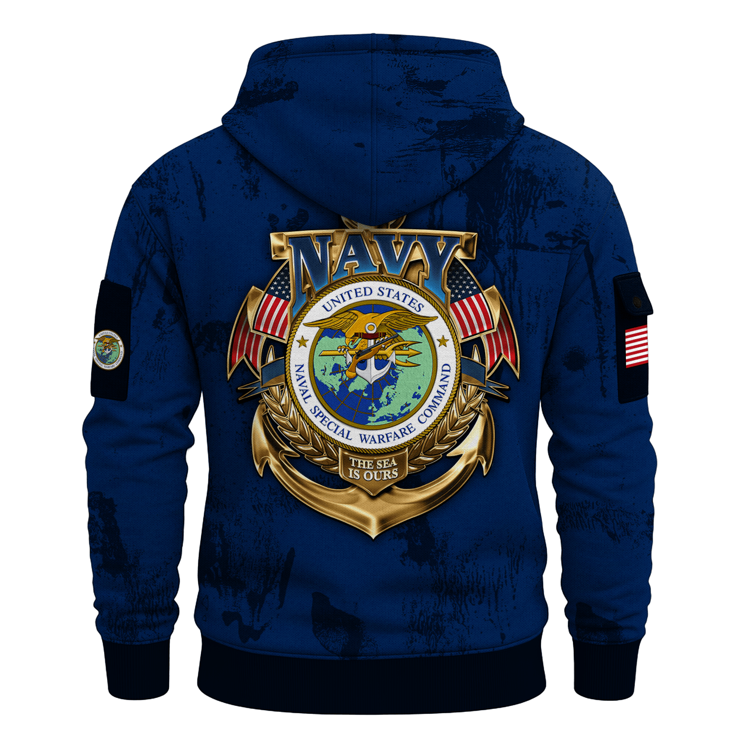 US Navy Naval Special Warfare 250th Years All-over Quater Zip Hoodie of Service