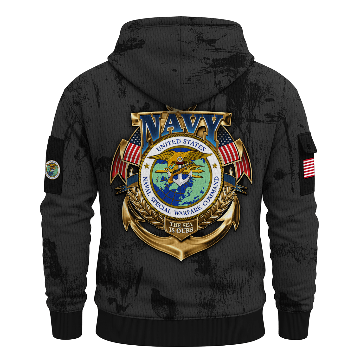 US Navy Naval Special Warfare 250th Years All-over Quater Zip Hoodie of Service