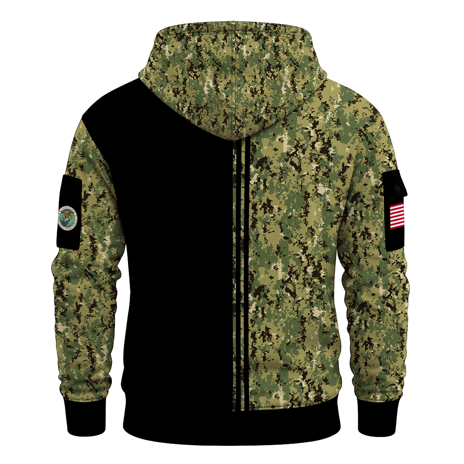 US Navy Naval Special Warfare 250th Years All-over Quater Zip Hoodie of Service