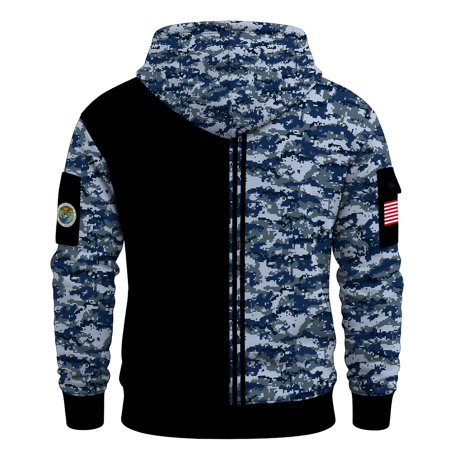 US Navy Naval Special Warfare 250th Years All-over Quater Zip Hoodie of Service