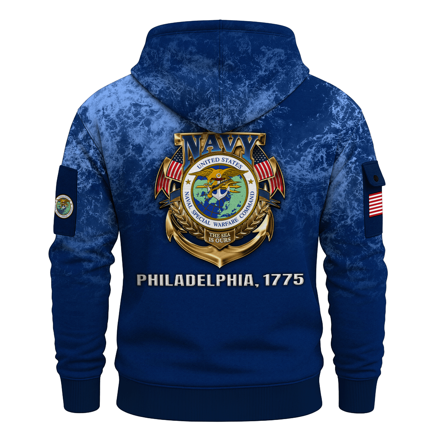 US Navy Naval Special Warfare 250th Years All-over Quater Zip Hoodie of Service