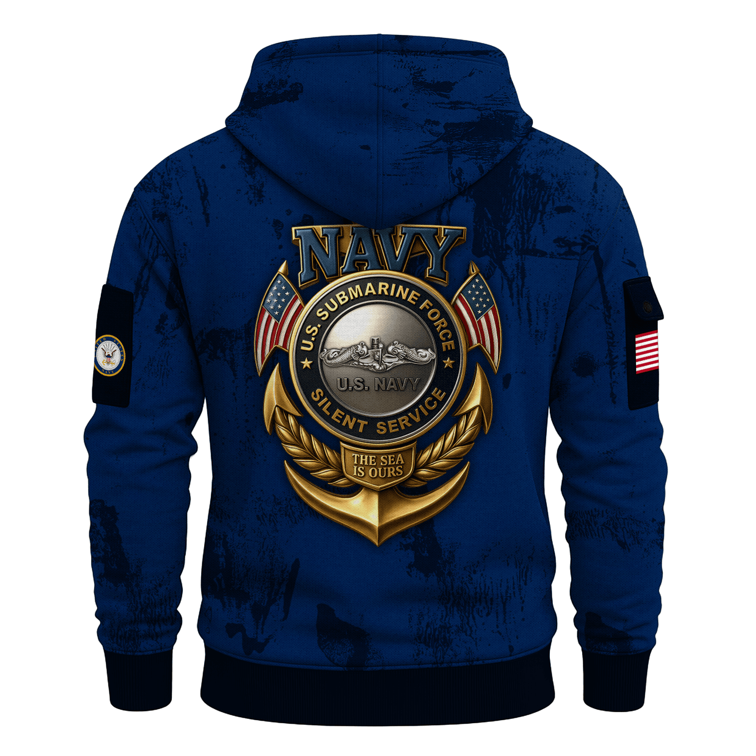 US Navy Submarine 250th Years All-over Quater Zip Hoodie of Service