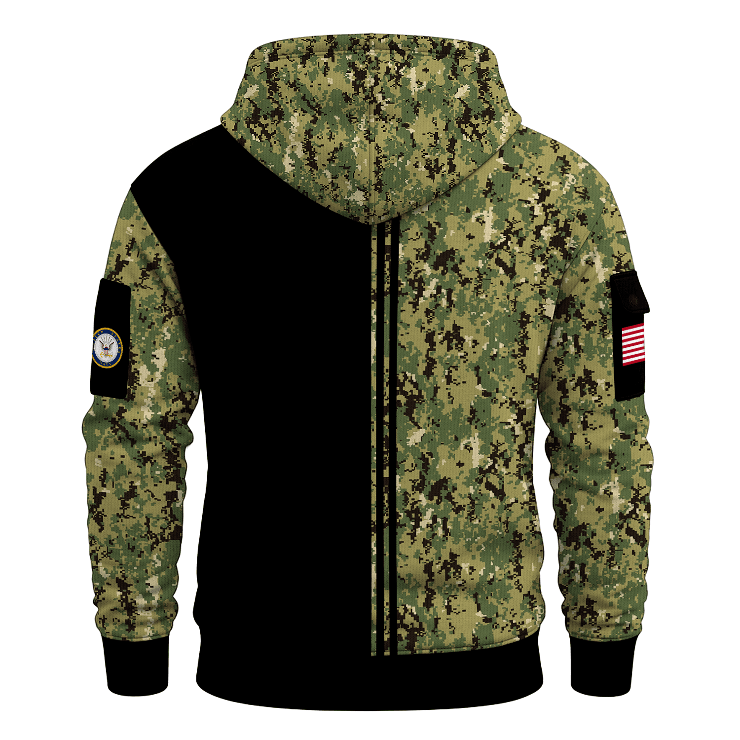 US Navy Surface Warfare 250th Years All-over Quater Zip Hoodie of Service