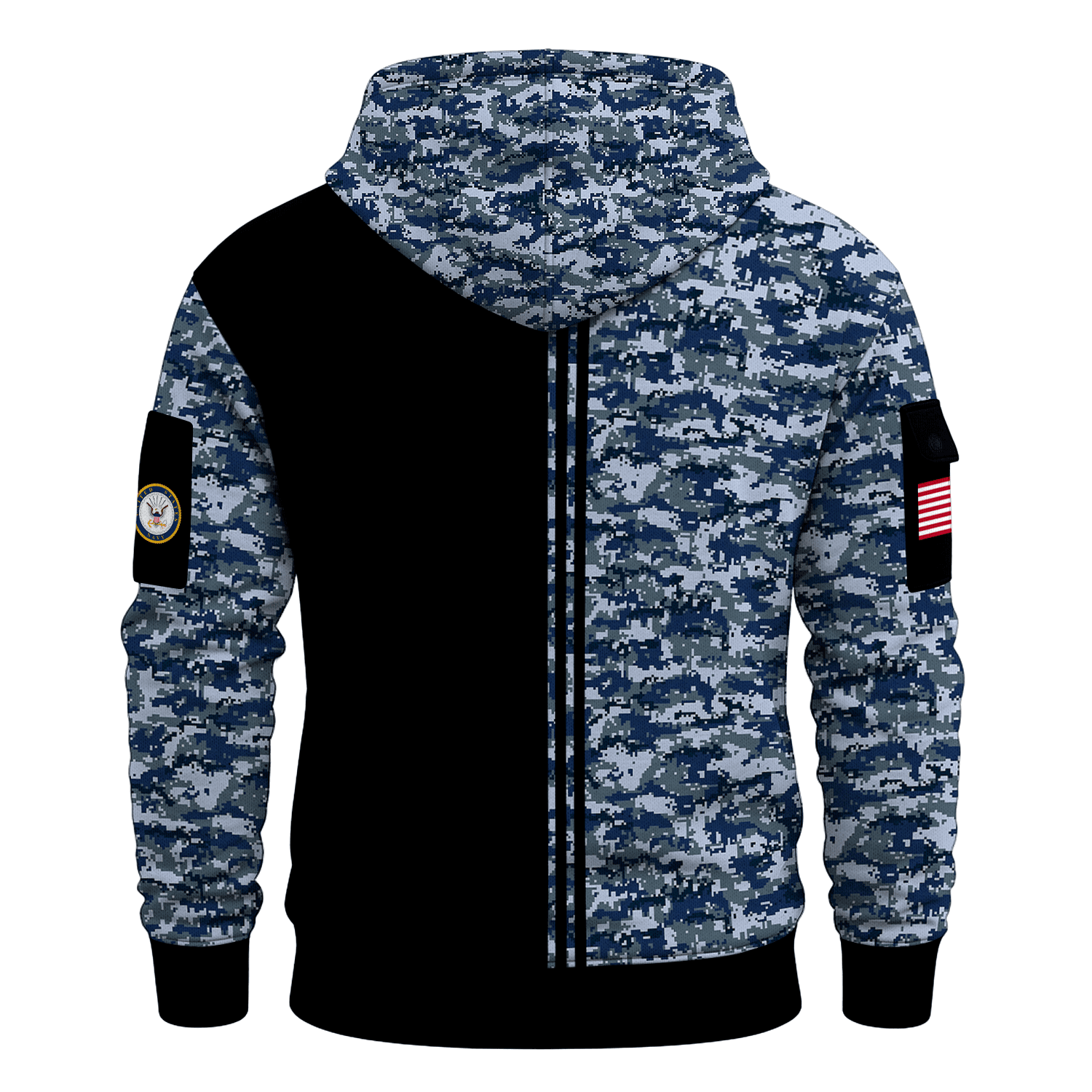 US Navy Surface Warfare 250th Years All-over Quater Zip Hoodie of Service