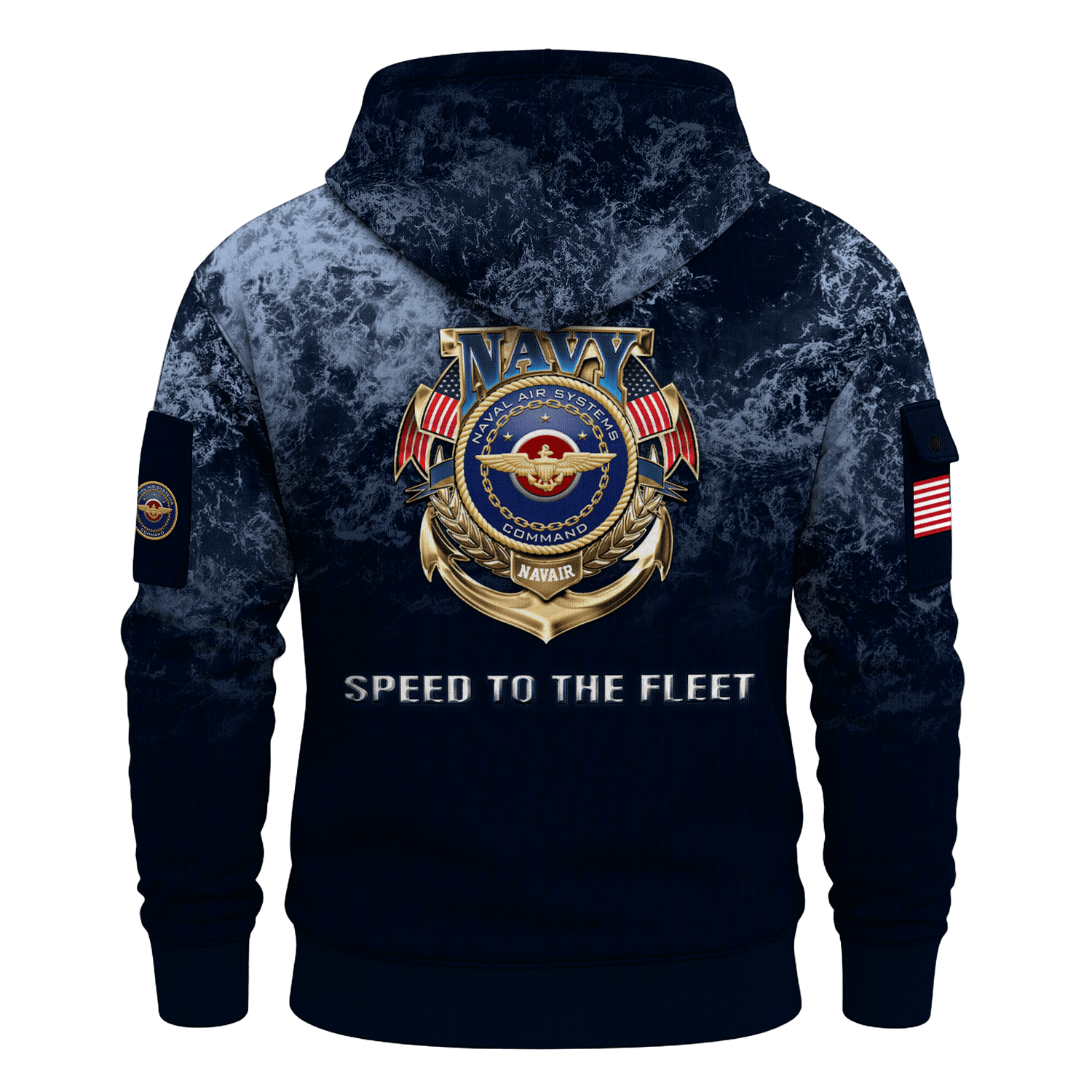 US Navy Navair 250th Years All-over Quater Zip Hoodie of Service