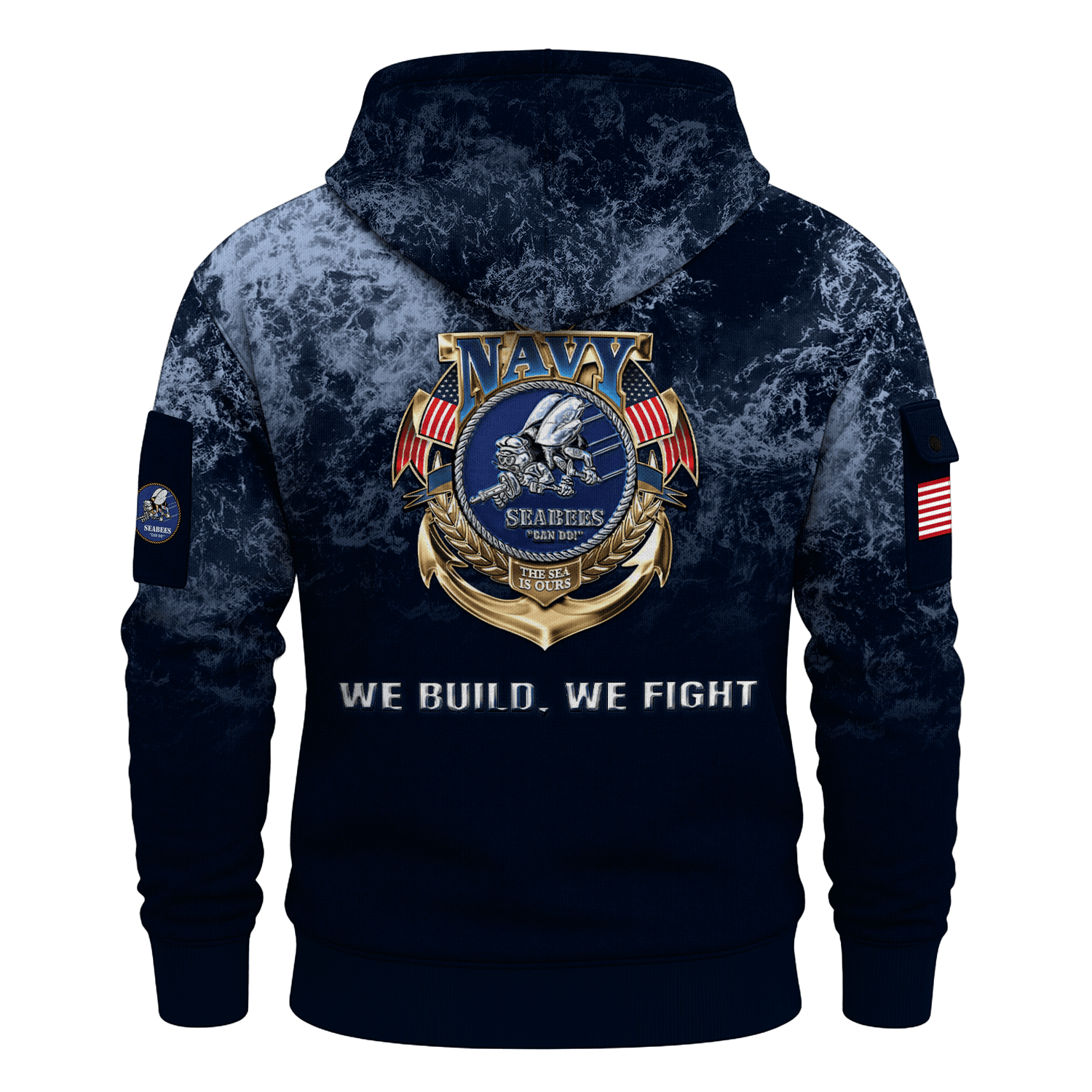 US Navy Navair 250th Years All-over Quater Zip Hoodie of Service