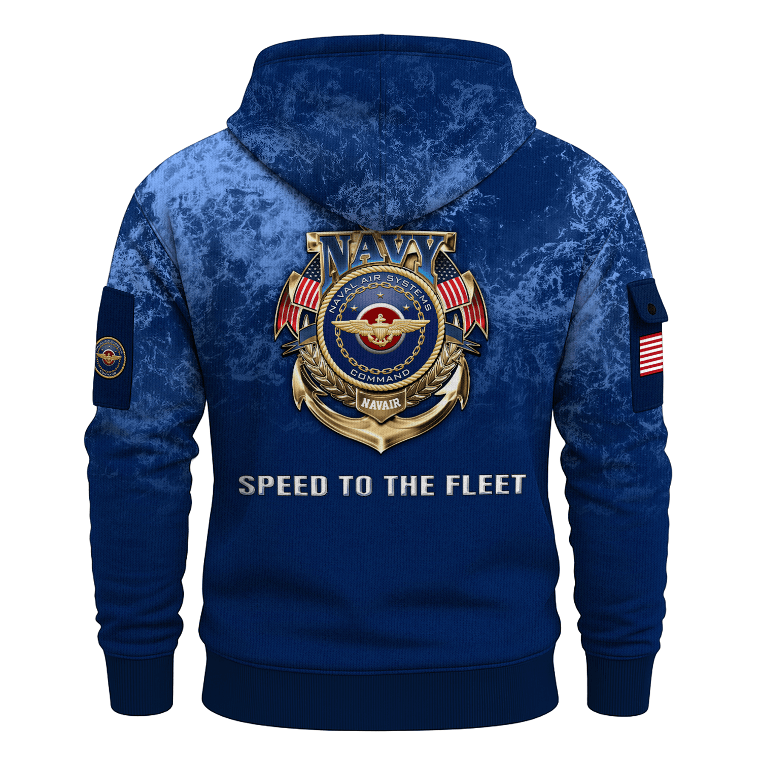 US Navy Navair 250th Years All-over Quarter Zip Hoodie of Service