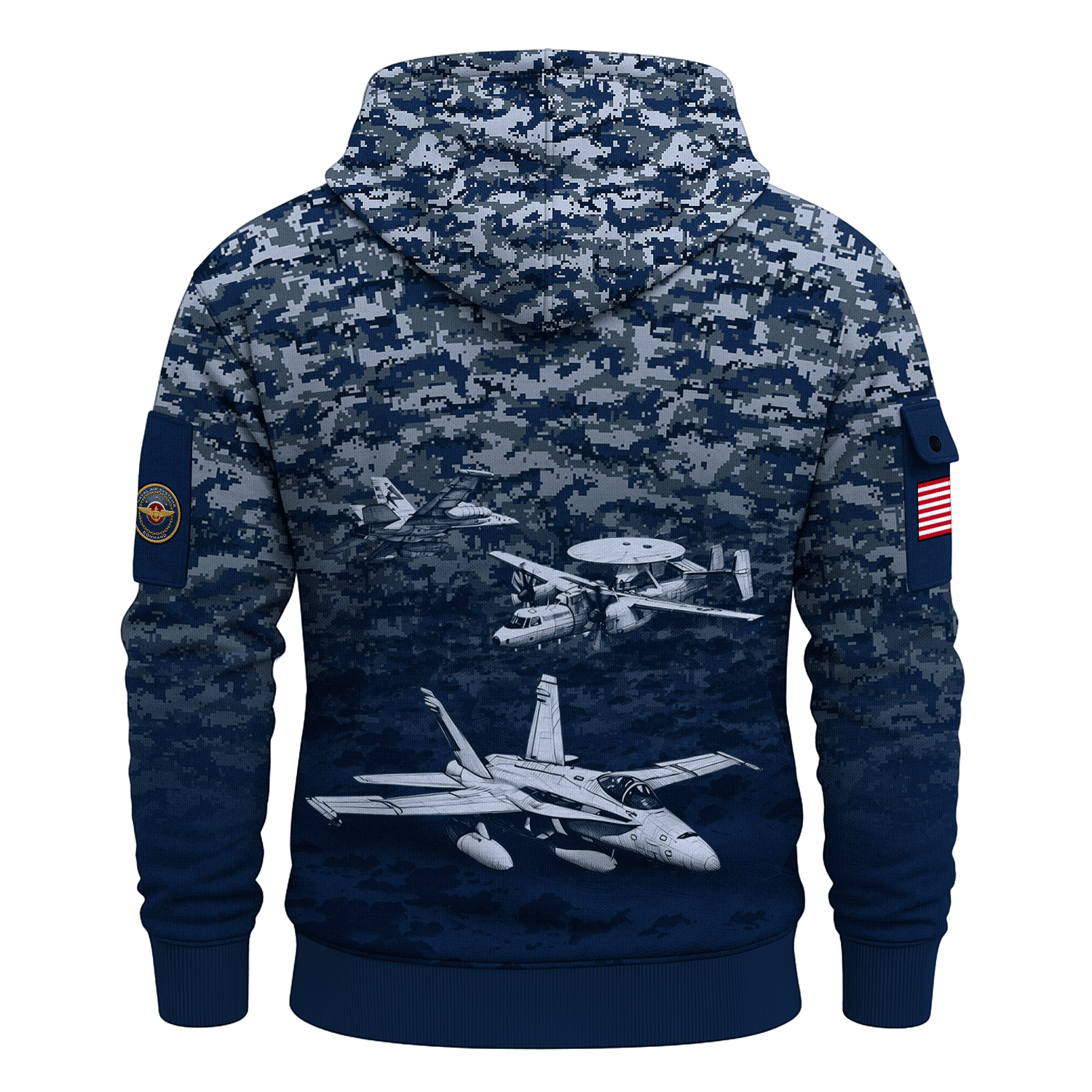 US Navy Navair 250th Years All-over Quarter Zip Hoodie of Service