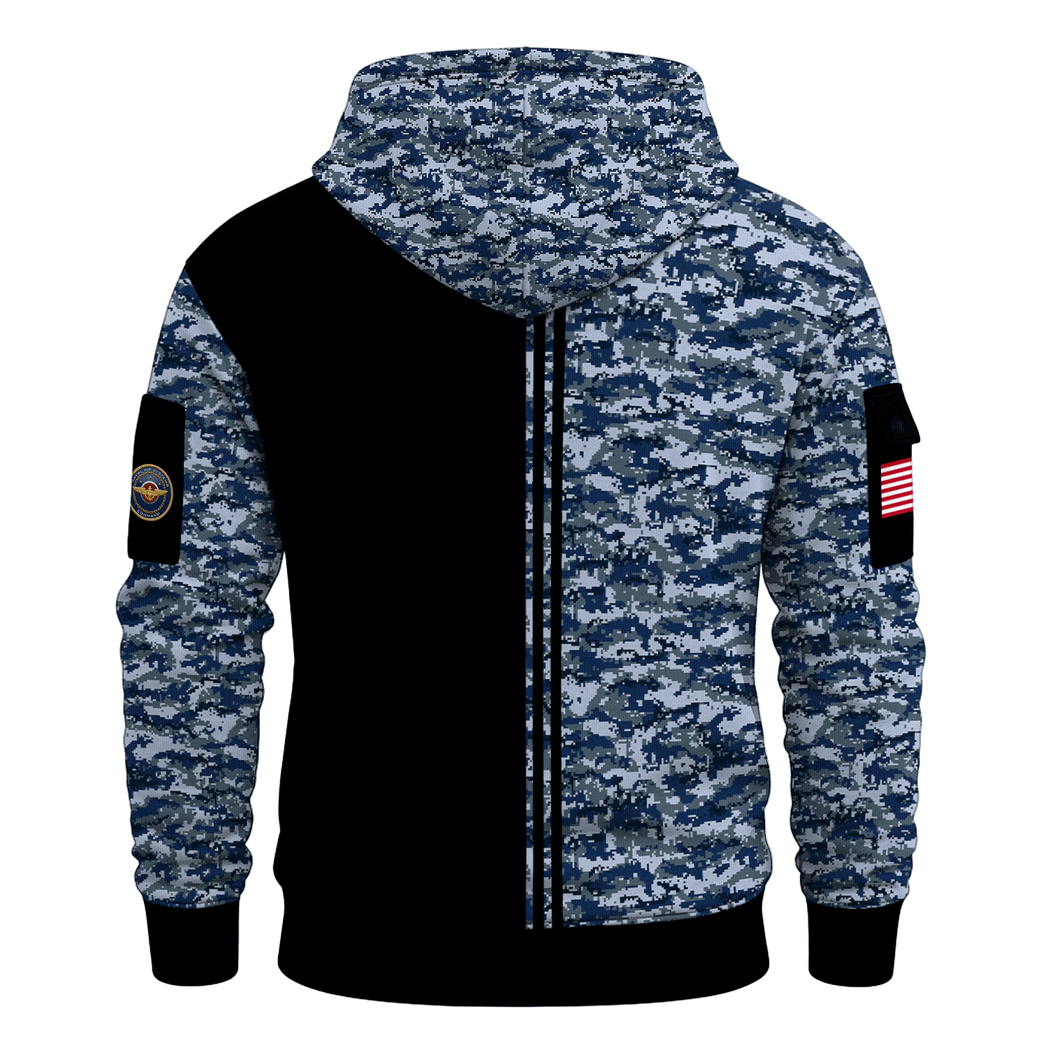 US Navy Navair 250th Years All-over Quarter Zip Hoodie of Service