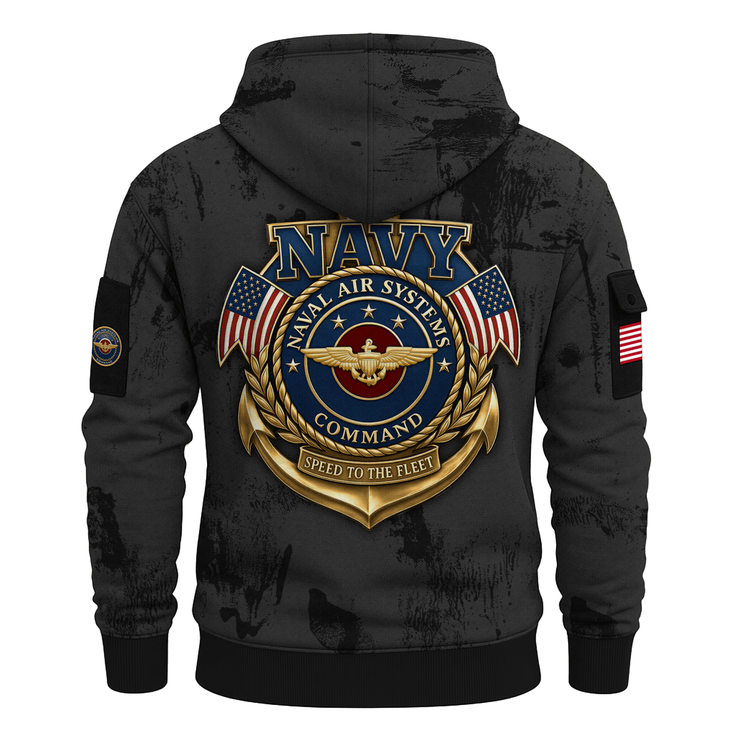 US Navy Navair 250th Years All-over Quarter Zip Hoodie of Service
