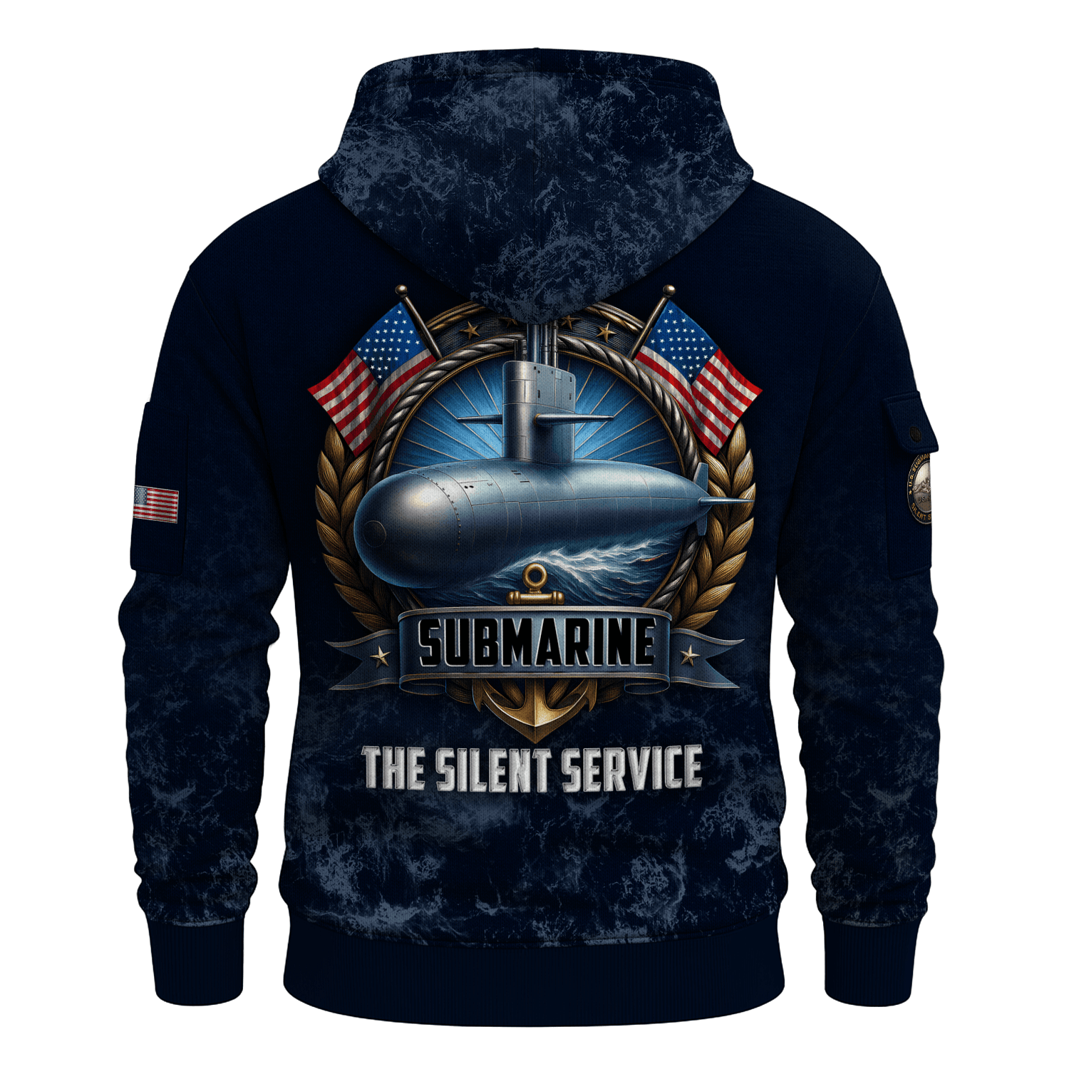 US Navy Submarine All-over Quarter Zip Hoodie