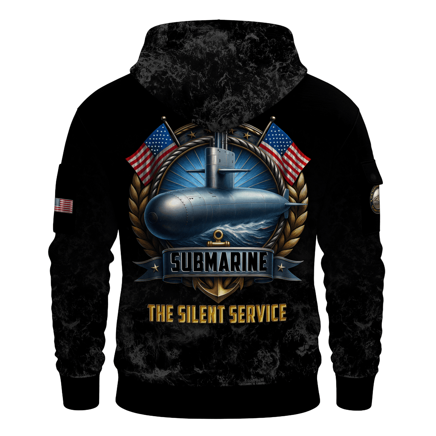 US Navy Submarine All-over Quarter Zip Hoodie