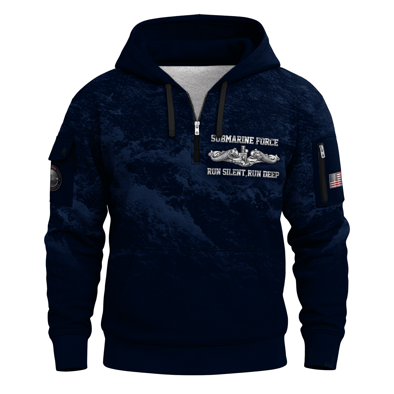 US Navy Submarine All-over Quarter Zip Hoodie