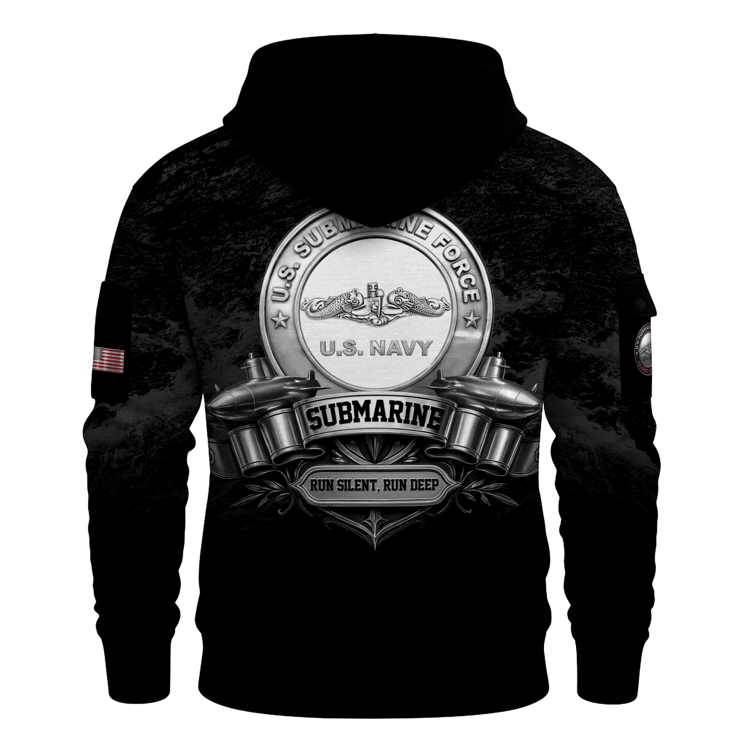 US Navy Submarine All-over Quarter Zip Hoodie