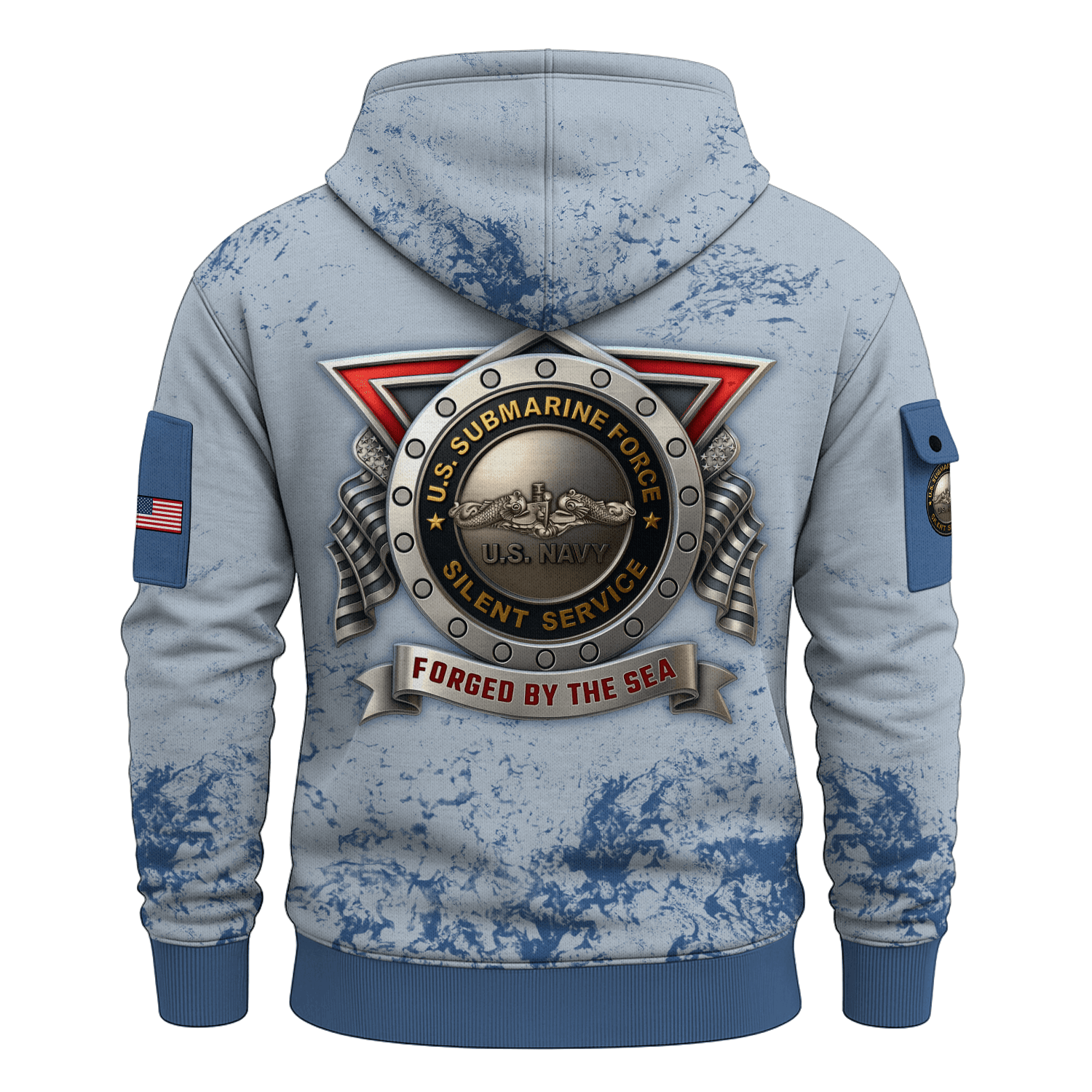 US Navy Submarine All-over Quarter Zip Hoodie