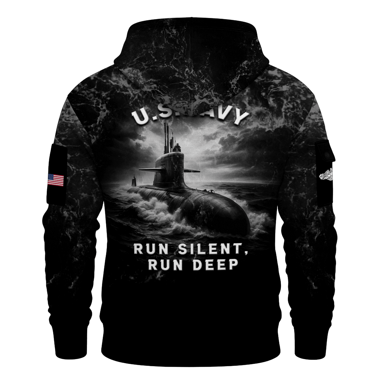 US Navy Submarine All-over Quarter Zip Hoodie