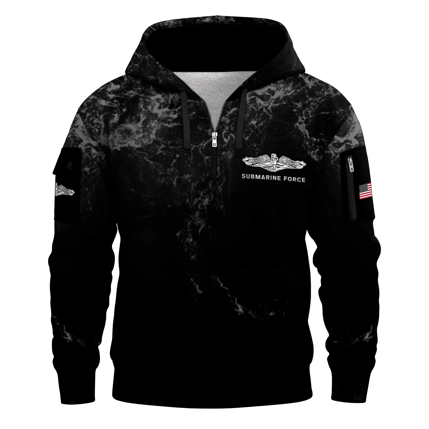 US Navy Submarine All-over Quarter Zip Hoodie