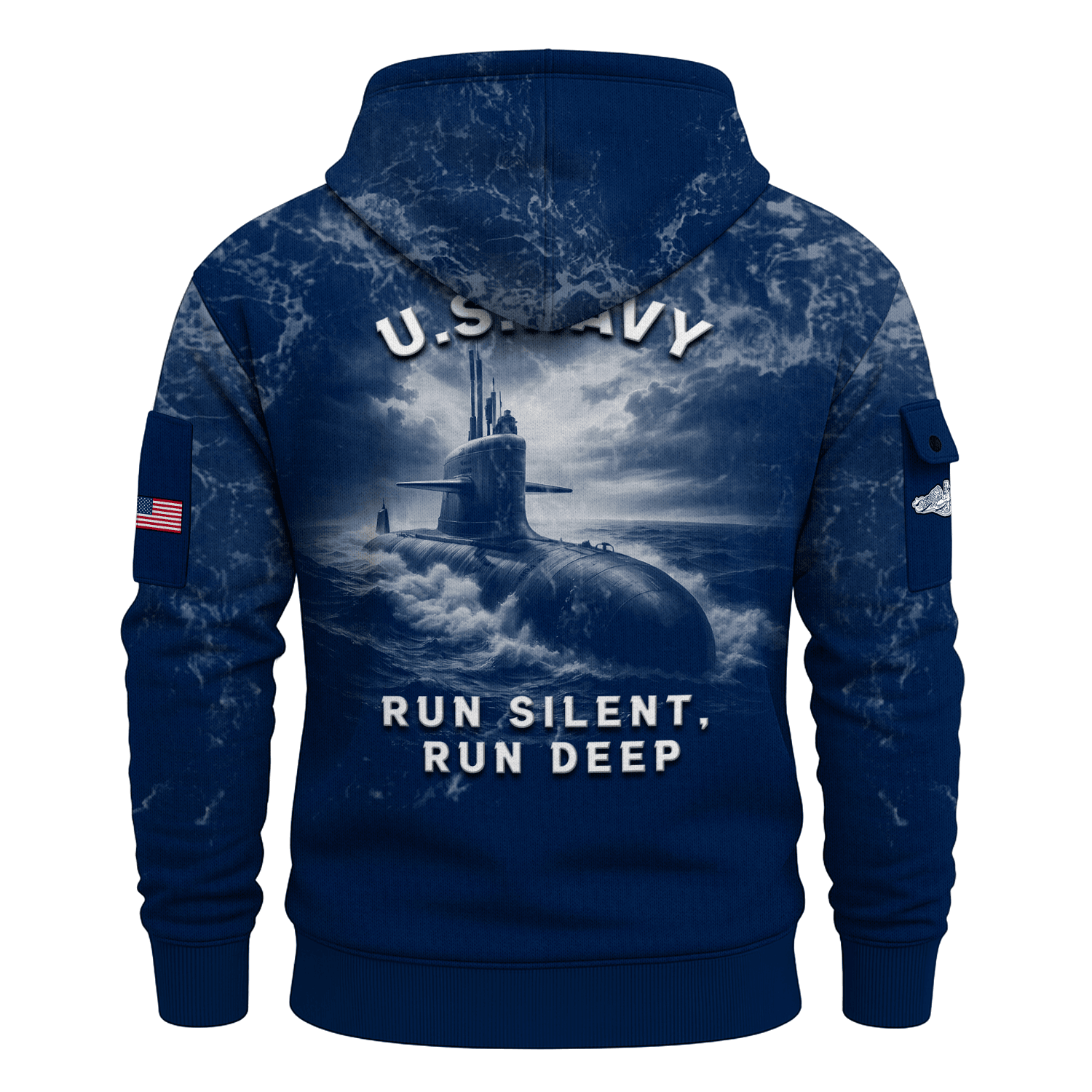 US Navy Submarine All-over Quarter Zip Hoodie