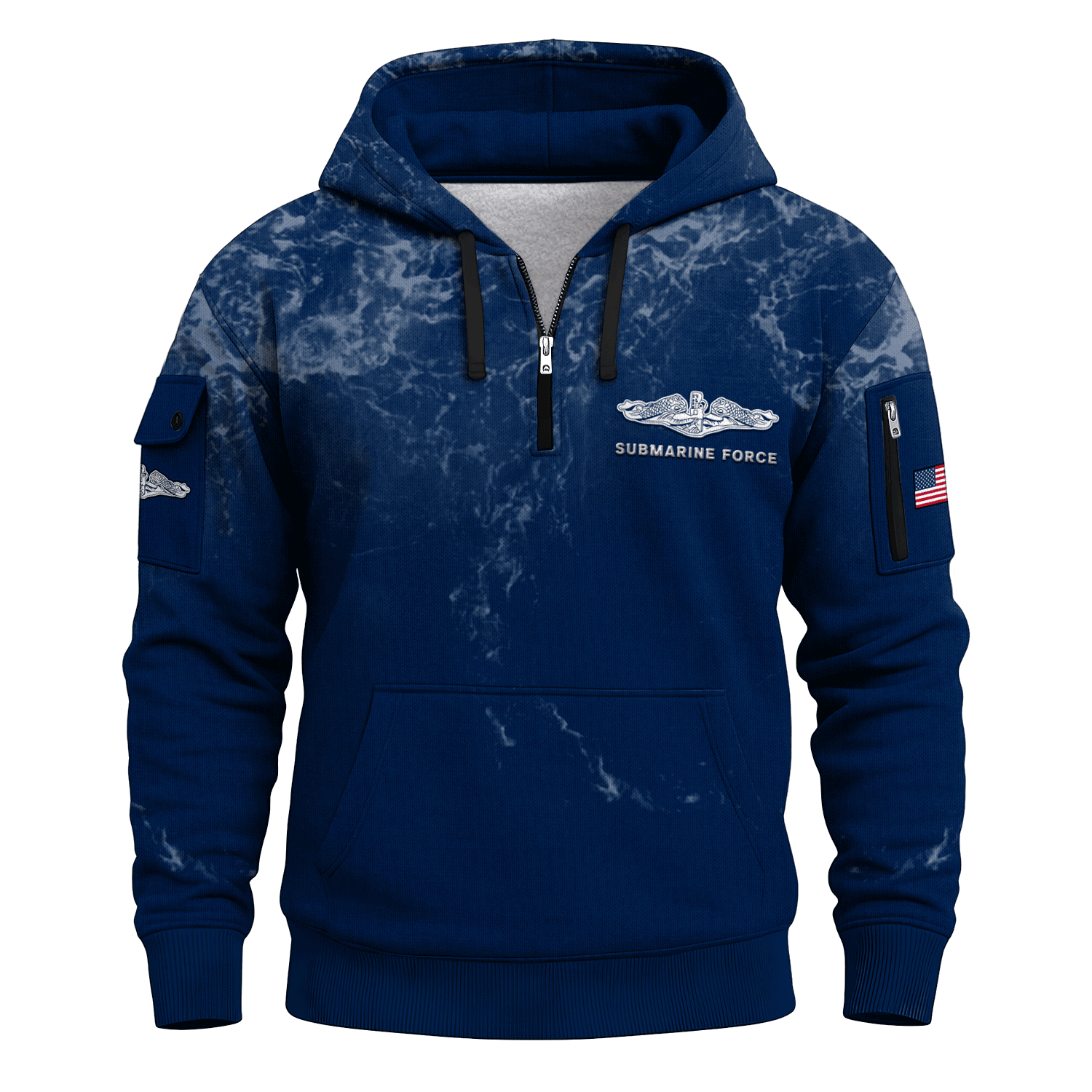 US Navy Submarine All-over Quarter Zip Hoodie