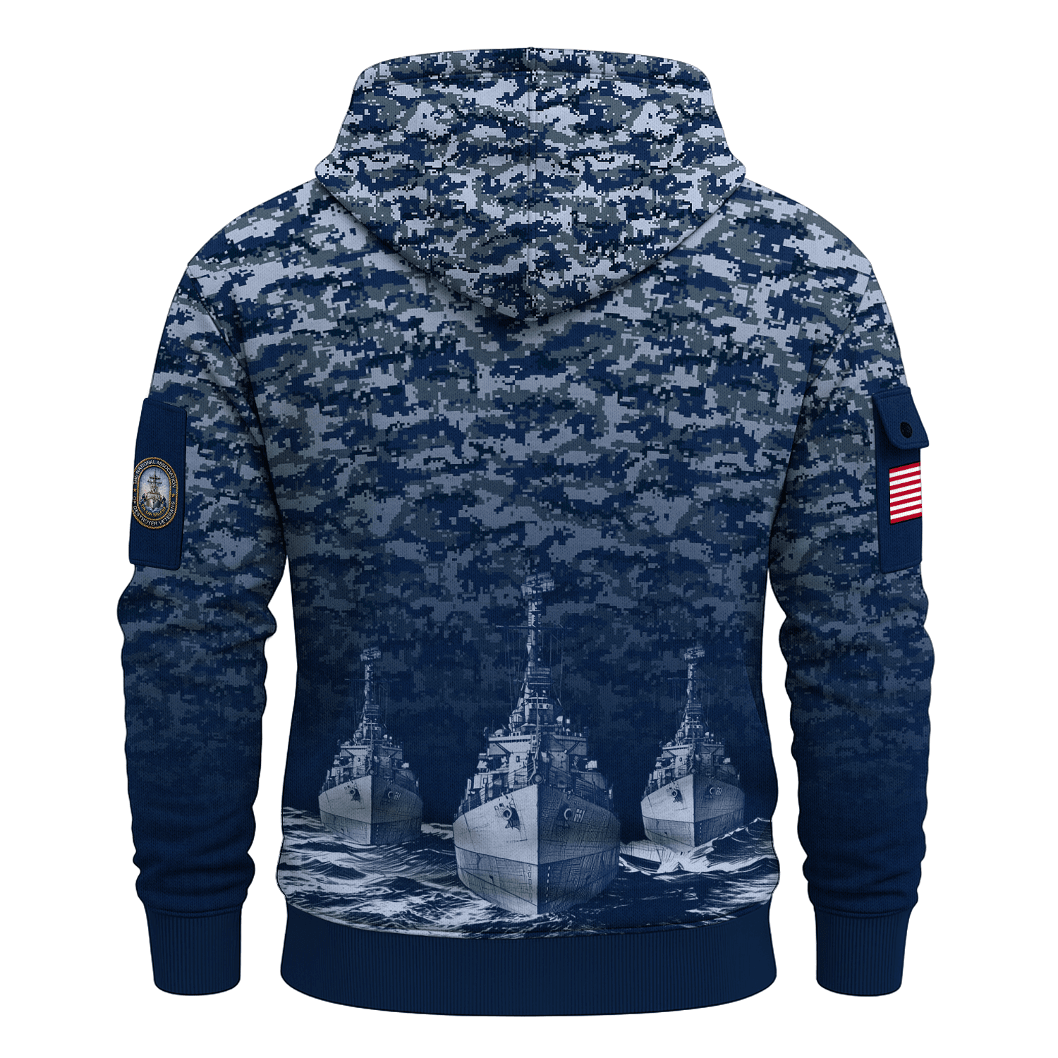 US Navy Tin Can Sailors All-over Quarter Zip Hoodie