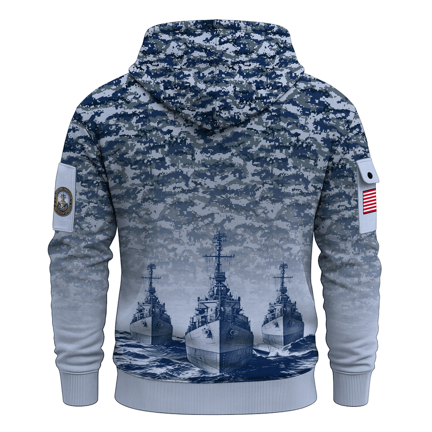 US Navy Tin Can Sailors All-over Quarter Zip Hoodie