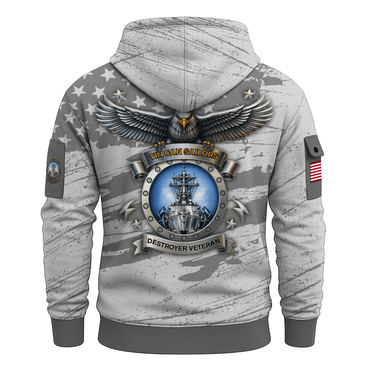 US Navy Tin Can Sailors All-over Quarter Zip Hoodie
