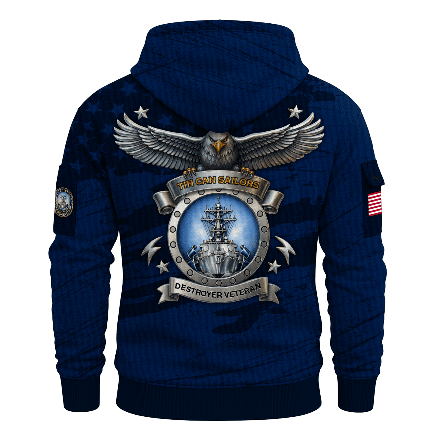 US Navy Tin Can Sailors All-over Quarter Zip Hoodie