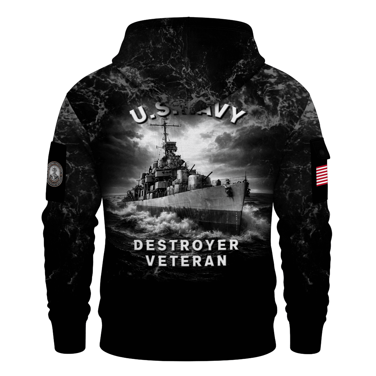 US Navy Tin Can Sailors All-over Quarter Zip Hoodie