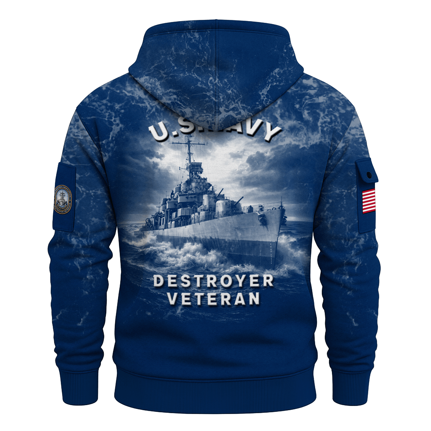 US Navy Tin Can Sailors All-over Quarter Zip Hoodie