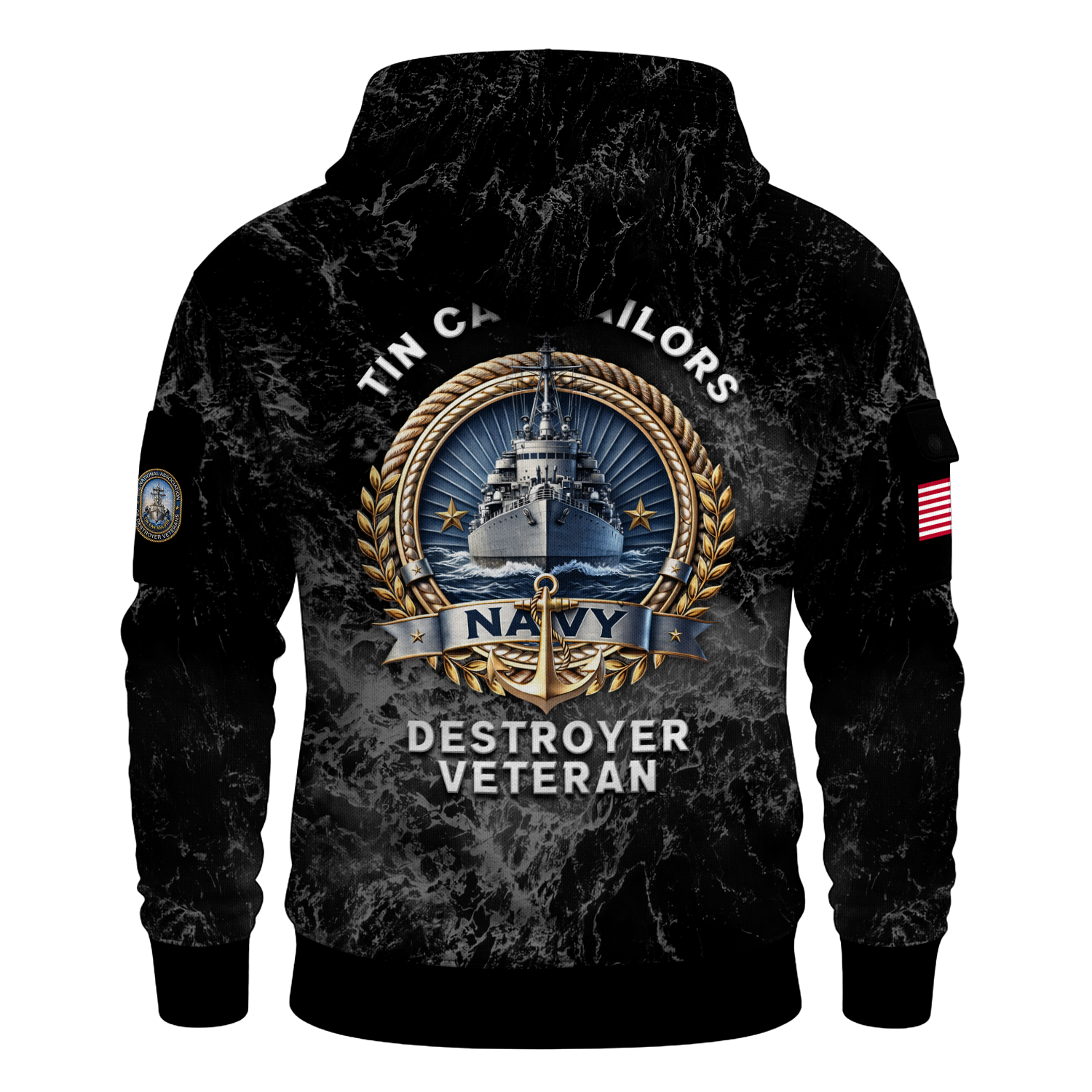 US Navy Tin Can Sailors All-over Quarter Zip Hoodie