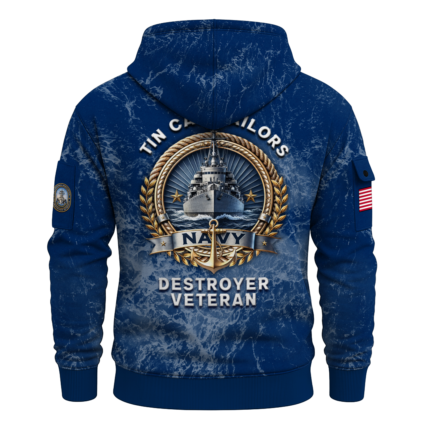 US Navy Tin Can Sailors All-over Quarter Zip Hoodie