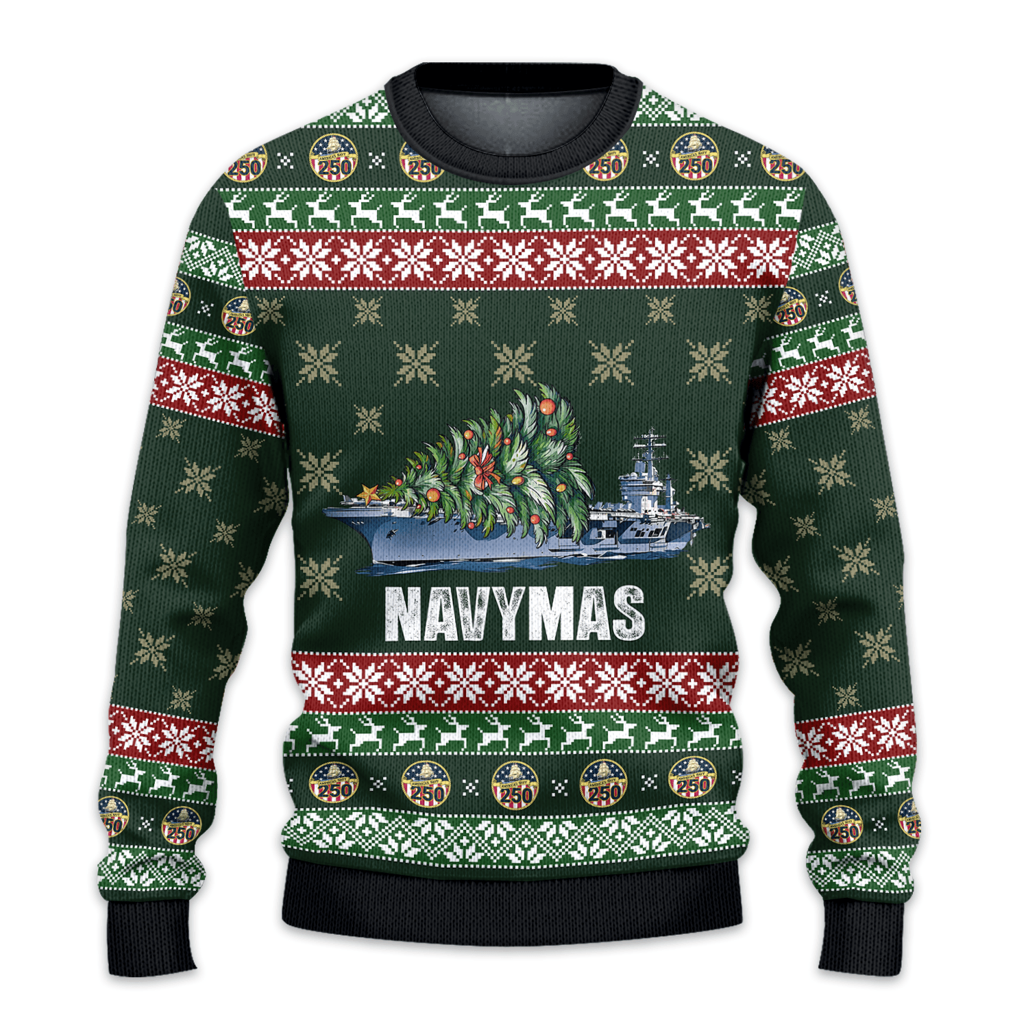 US NAVY 250th Years Of Service All-over Sweater