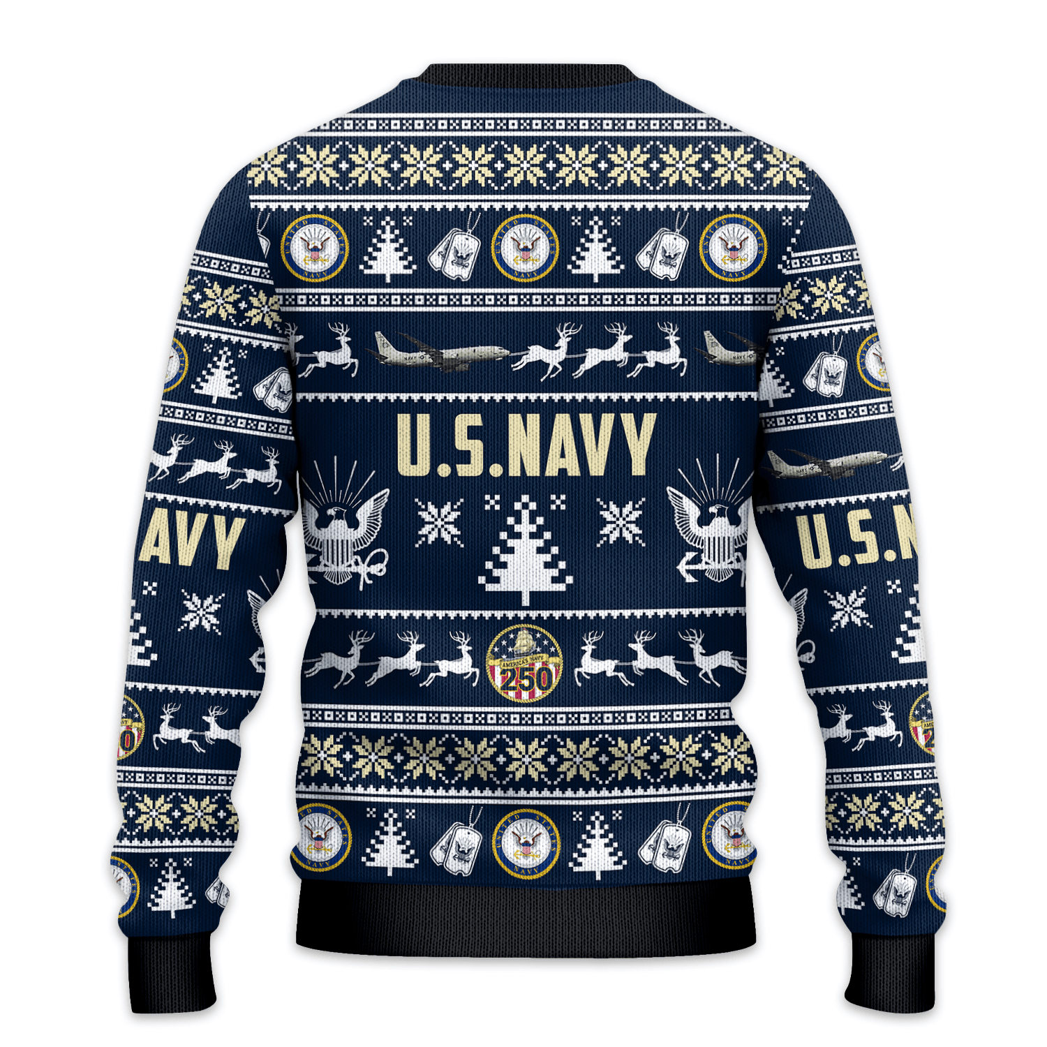 US NAVY 250th Years Of Service All-over Sweater