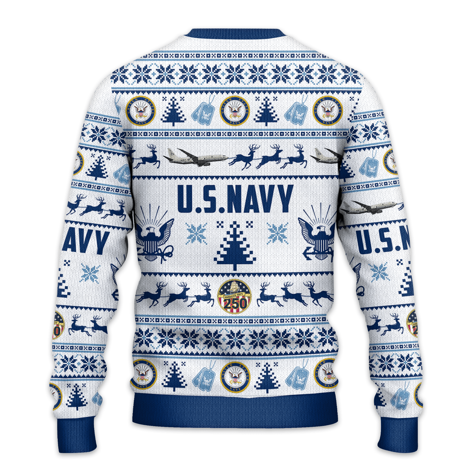 US NAVY 250th Years Of Service All-over Sweater