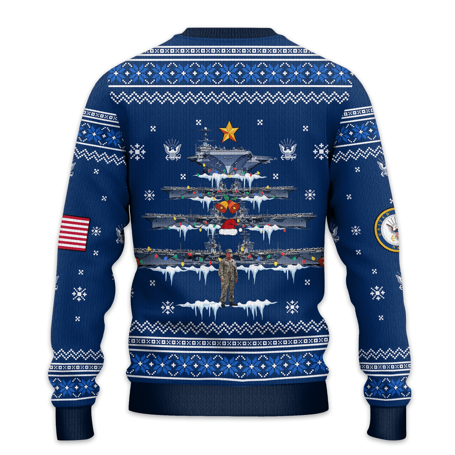 US NAVY 250th Years Of Service All-over Sweater