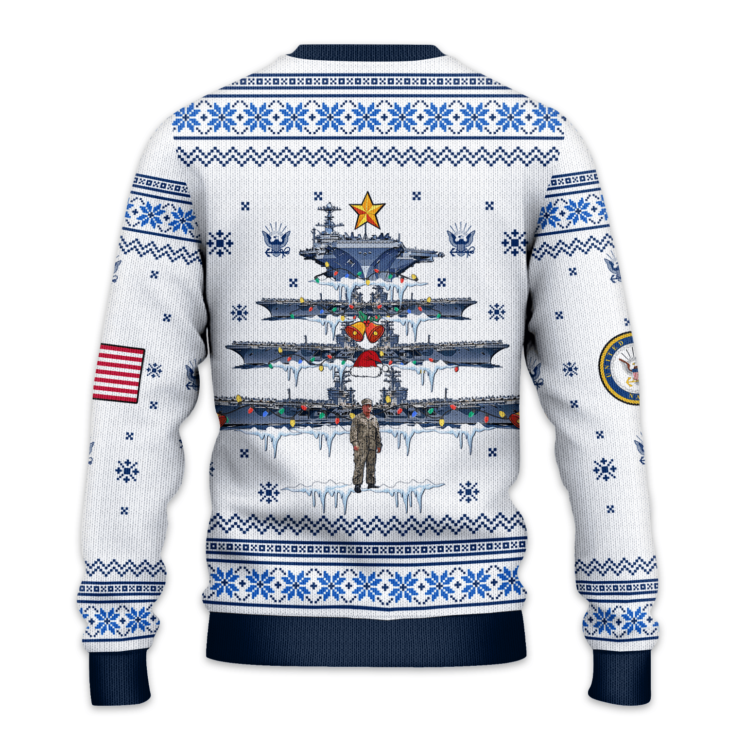 US NAVY 250th Years Of Service All-over Sweater