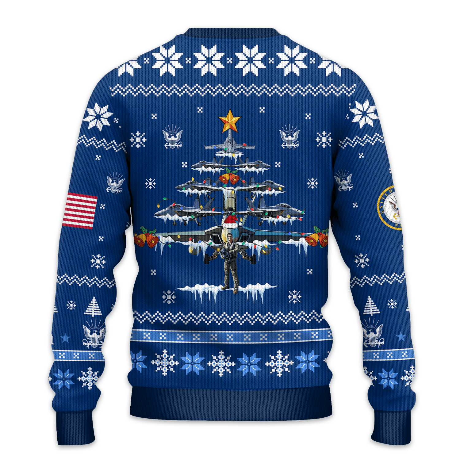 US NAVY 250th Years Of Service All-over Sweater